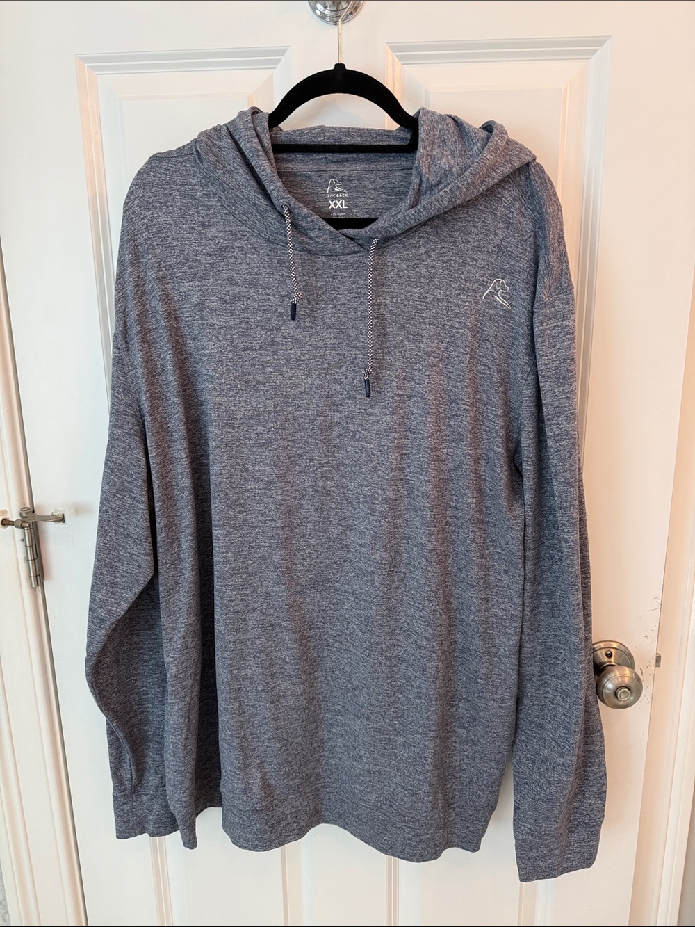 Rhoback XXL Heather Gray Hooded Long-Sleeve Shirt